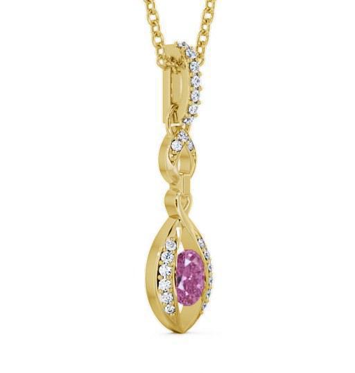 Drop Style Pink Sapphire and Diamond 0.69ct Pendant 9K Yellow Gold PNT25GEM_YG_PS_THUMB1 