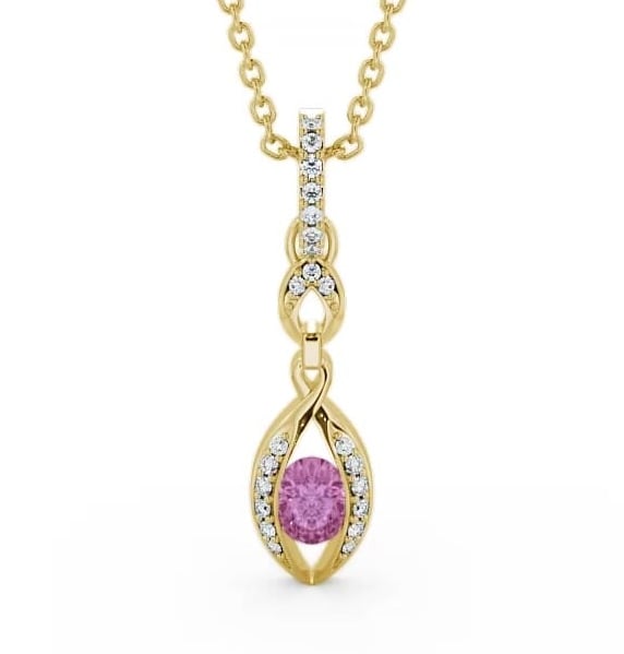 Drop Style Pink Sapphire and Diamond 0.69ct Pendant 18K Yellow Gold PNT25GEM_YG_PS_THUMB2 