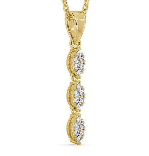 Drop Round Diamond Cluster Pendant 18K Yellow Gold PNT26_YG_THUMB1 
