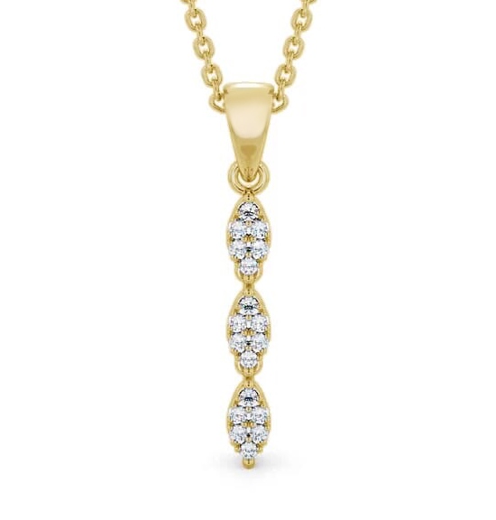 Drop Round Diamond Cluster Pendant 18K Yellow Gold PNT26_YG_THUMB2 