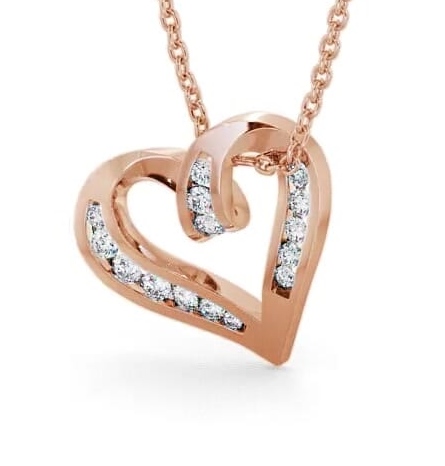 Heart Shaped Diamond 0.37ct Pendant 9K Rose Gold PNT27_RG_THUMB1