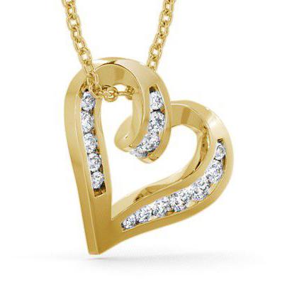 Heart Shaped Diamond 0.37ct Pendant 18K Yellow Gold PNT27_YG_THUMB1 