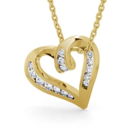 Heart Shaped Diamond 0.37ct Pendant 18K Yellow Gold PNT27_YG_THUMB2 