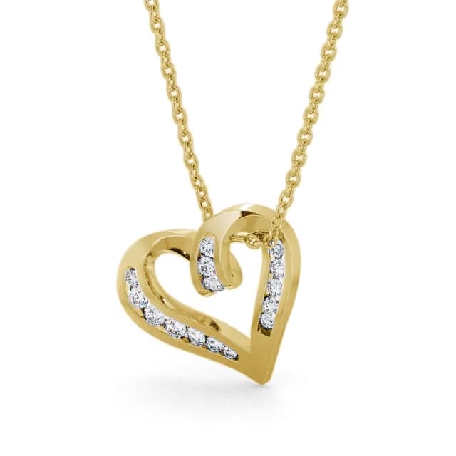 Heart Shaped Diamond 0.37ct Pendant 18K Yellow Gold - Soha PNT27_YG_NECK