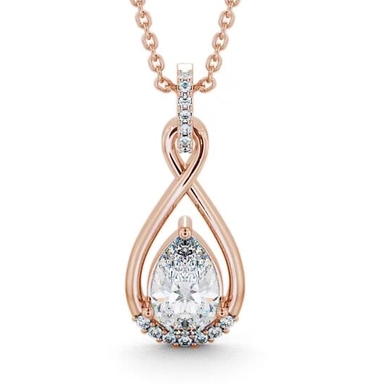Drop Pear Diamond Pendant 9K Rose Gold PNT29_RG_THUMB1