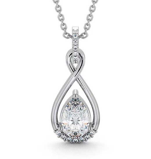 Drop Pear Diamond Pendant 18K White Gold PNT29_WG_THUMB2 