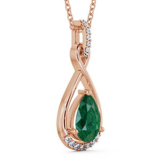 Drop Style Emerald and Diamond 1.80ct Pendant 18K Rose Gold PNT29GEM_RG_EM_THUMB1 