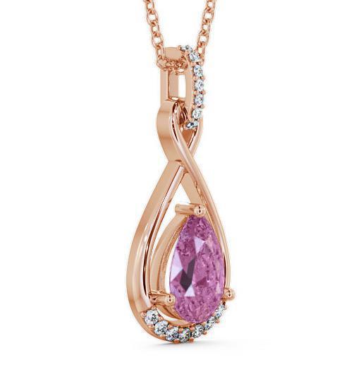 Drop Style Pink Sapphire and Diamond 1.95ct Pendant 9K Rose Gold PNT29GEM_RG_PS_THUMB1 