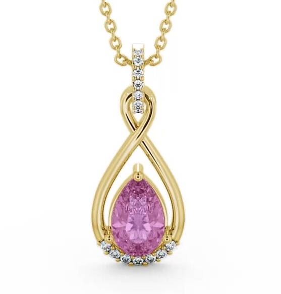 Drop Style Pink Sapphire and Diamond 1.95ct Pendant 18K Yellow Gold PNT29GEM_YG_PS_THUMB1
