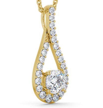 Drop Round Diamond Pendant 18K Yellow Gold PNT2_YG_THUMB1 