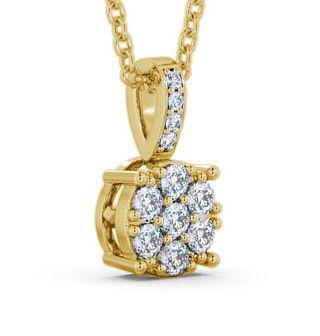 Cluster Round Diamond Pendant 18K Yellow Gold PNT32_YG_THUMB1 