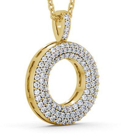 Circle Diamond 0.60ct Cluster Pendant 18K Yellow Gold PNT35_YG_THUMB1 