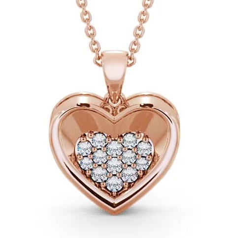 Heart Diamond Cluster Pendant 18K Rose Gold PNT36_RG_THUMB2 
