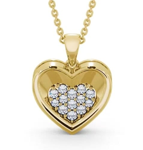 Heart Diamond Cluster Pendant 9K Yellow Gold PNT36_YG_THUMB2 