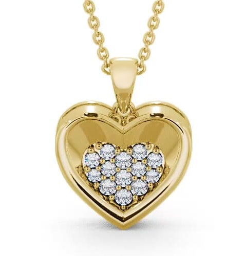 Heart Diamond Cluster Pendant 9K Yellow Gold PNT36_YG_THUMB1