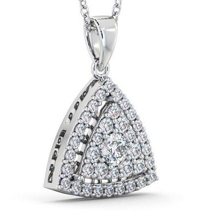 Cluster Round Diamond Trilliant Design Pendant 9K White Gold PNT42_WG_THUMB1 