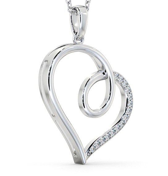 Heart Round Diamond 0.15ct Pendant 9K White Gold PNT43_WG_THUMB1 