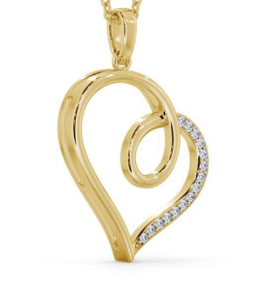 Heart Round Diamond 0.15ct Pendant 18K Yellow Gold PNT43_YG_THUMB1 