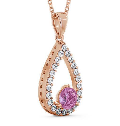 Drop Style Pink Sapphire and Diamond 1.49ct Pendant 18K Rose Gold PNT44GEM_RG_PS_THUMB1 