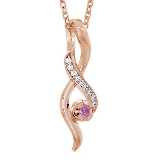 Drop Style Pink Sapphire and Diamond 0.14ct Pendant 18K Rose Gold PNT47GEM_RG_PS_THUMB1 