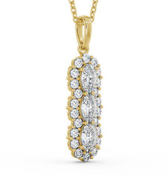 Drop Oval Diamond Treble Halo Pendant 18K Yellow Gold PNT48_YG_THUMB1 