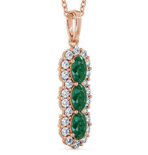 Drop Style Emerald and Diamond 2.22ct Pendant 9K Rose Gold PNT48GEM_RG_EM_THUMB1 