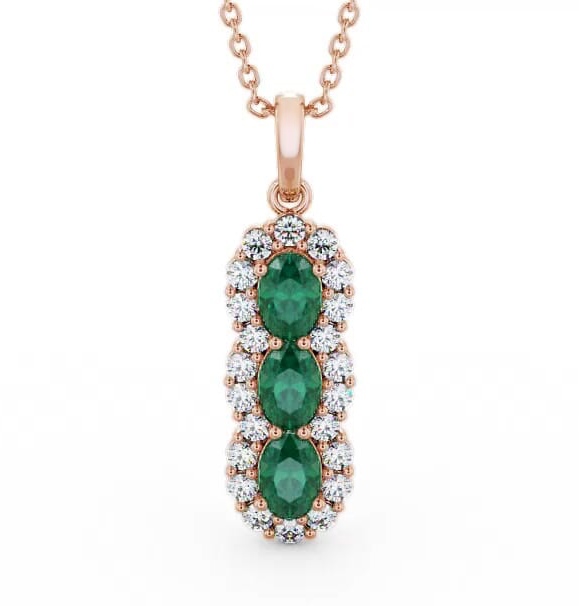 Drop Style Emerald and Diamond 2.22ct Pendant 18K Rose Gold PNT48GEM_RG_EM_THUMB2 