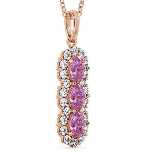 Drop Style Pink Sapphire and Diamond 2.46ct Pendant 9K Rose Gold PNT48GEM_RG_PS_THUMB1 