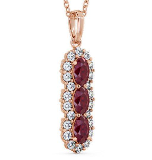 Drop Style Ruby and Diamond 2.46ct Pendant 18K Rose Gold PNT48GEM_RG_RU_THUMB1 