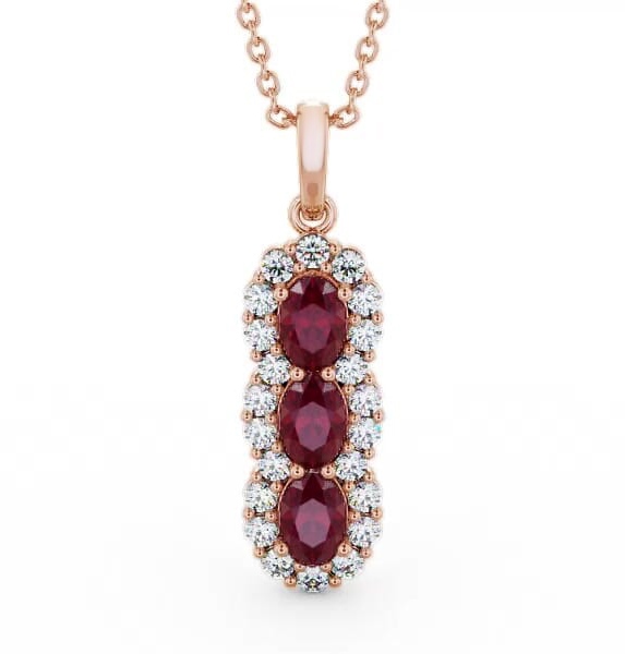 Drop Style Ruby and Diamond 2.46ct Pendant 18K Rose Gold PNT48GEM_RG_RU_THUMB2 