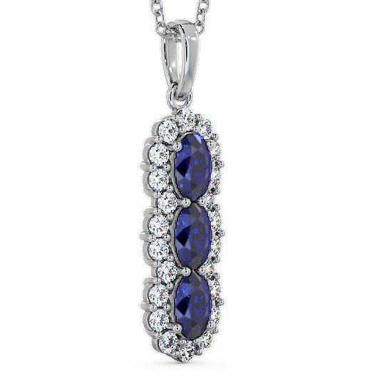 Drop Style Blue Sapphire and Diamond 2.46ct Pendant 9K White Gold PNT48GEM_WG_BS_THUMB1 