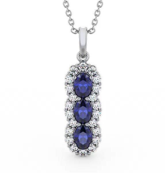 Drop Style Blue Sapphire and Diamond 2.46ct Pendant 9K White Gold PNT48GEM_WG_BS_THUMB2 