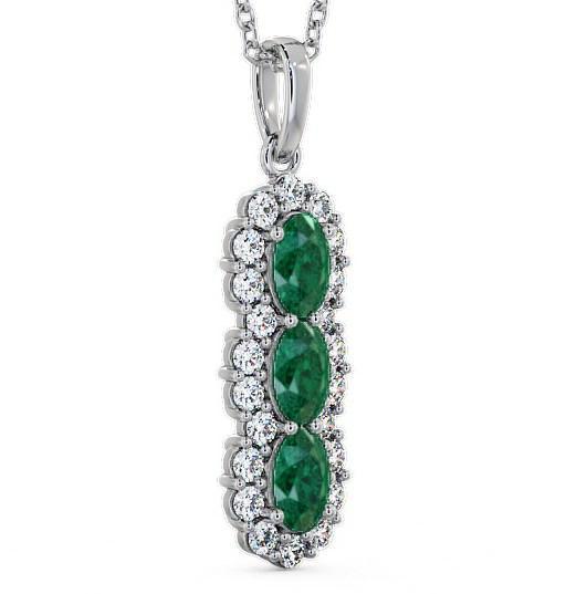 Drop Style Emerald and Diamond 2.22ct Pendant 18K White Gold PNT48GEM_WG_EM_THUMB1 