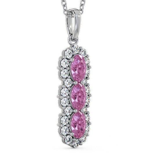 Drop Style Pink Sapphire and Diamond 2.46ct Pendant 9K White Gold PNT48GEM_WG_PS_THUMB1 