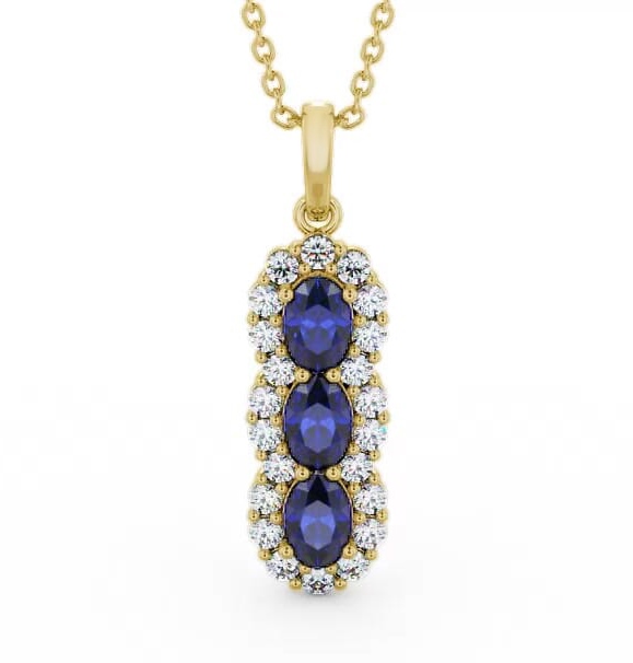 Drop Style Blue Sapphire and Diamond 2.46ct Pendant 18K Yellow Gold PNT48GEM_YG_BS_THUMB1
