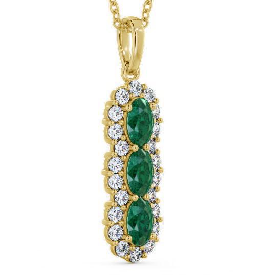 Drop Style Emerald and Diamond 2.22ct Pendant 9K Yellow Gold PNT48GEM_YG_EM_THUMB1 