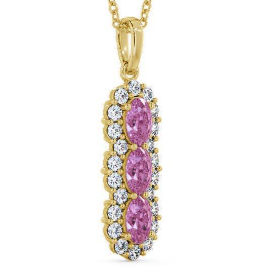Drop Style Pink Sapphire and Diamond 2.46ct Pendant 9K Yellow Gold PNT48GEM_YG_PS_THUMB1 