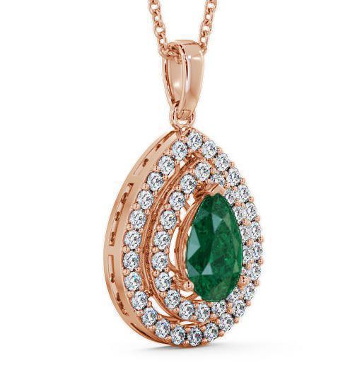 Halo Emerald and Diamond 1.24ct Pendant 18K Rose Gold PNT4GEM_RG_EM_THUMB1 
