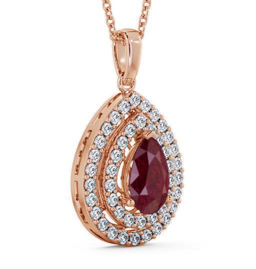 Halo Ruby and Diamond 1.44ct Pendant 18K Rose Gold PNT4GEM_RG_RU_THUMB1 