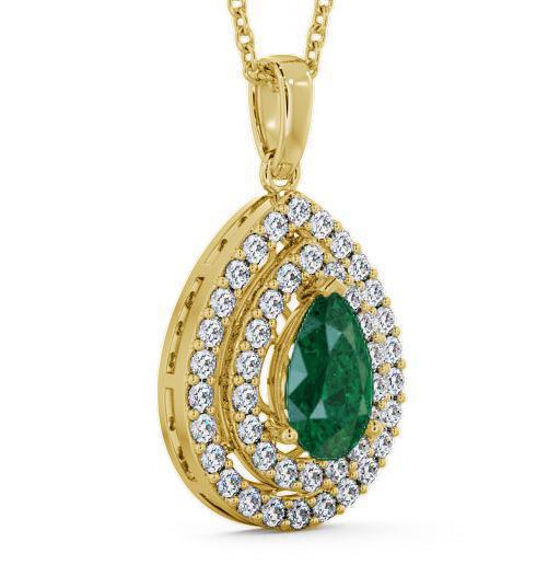 Halo Emerald and Diamond 1.24ct Pendant 18K Yellow Gold PNT4GEM_YG_EM_THUMB1 