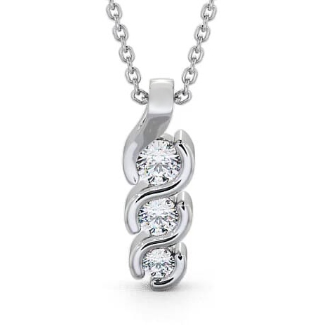 Journey Round Diamond Tension Set Pendant 9K White Gold PNT50_WG_THUMB1