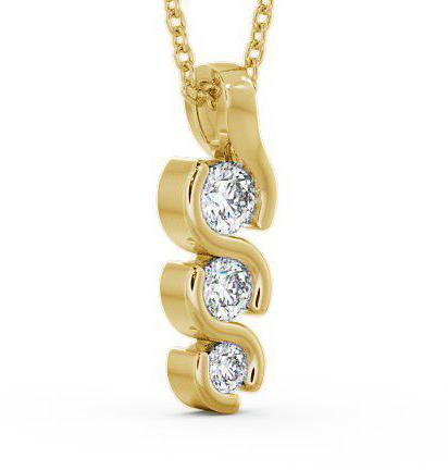 Journey Round Diamond Tension Set Pendant 18K Yellow Gold PNT50_YG_THUMB1 