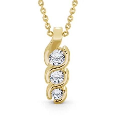 Journey Round Diamond Tension Set Pendant 18K Yellow Gold PNT50_YG_THUMB2 