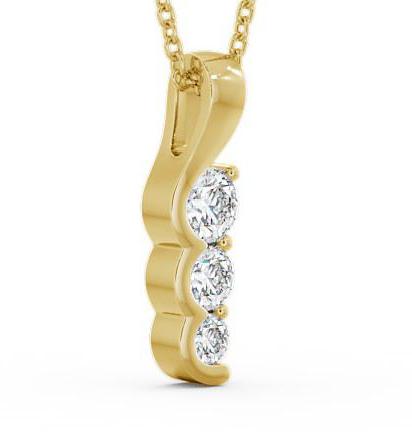 Journey Round Diamond Unique Trilogy Style Pendant 18K Yellow Gold PNT51_YG_THUMB1 