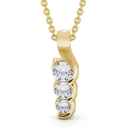 Journey Round Diamond Unique Trilogy Style Pendant 18K Yellow Gold PNT51_YG_THUMB2 