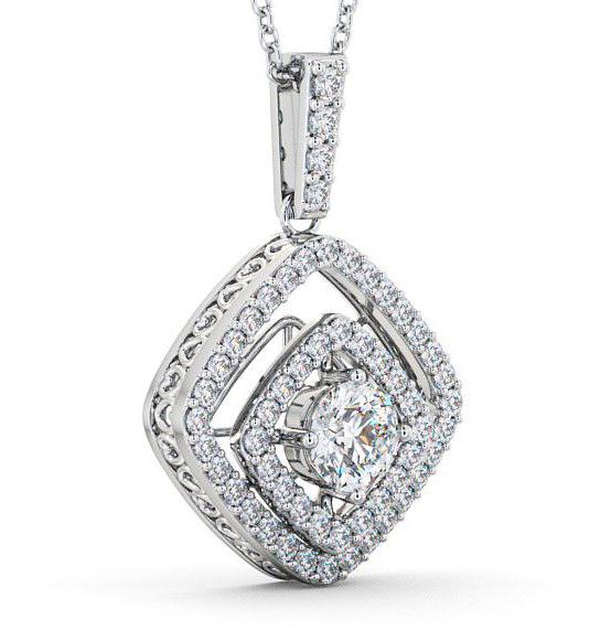 Cluster Round Diamond Exquisite Pendant 18K White Gold PNT53_WG_THUMB1 