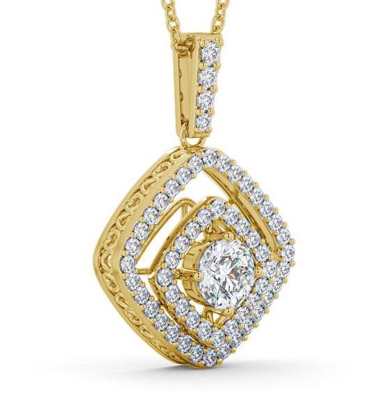 Cluster Round Diamond Exquisite Pendant 9K Yellow Gold PNT53_YG_THUMB1 