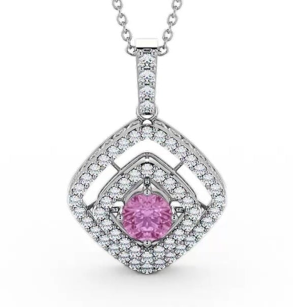 Cluster Pink Sapphire and Diamond 1.94ct Pendant 9K White Gold PNT53GEM_WG_PS_THUMB2 