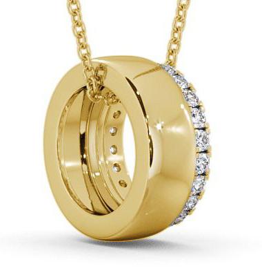 Circle Diamond Hanging Pendant 9K Yellow Gold PNT54_YG_THUMB1 