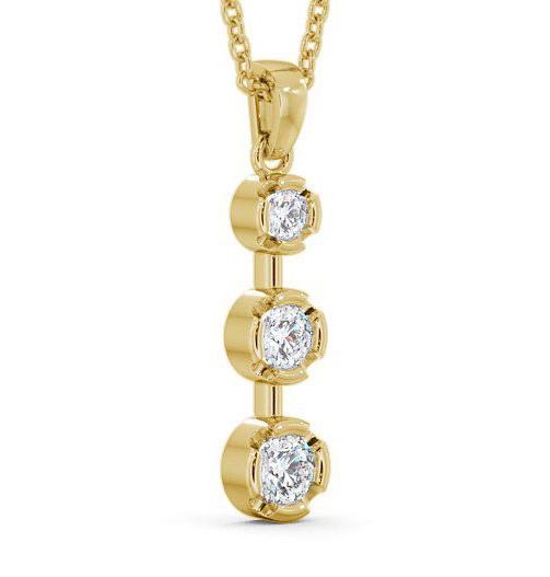 Journey Round Diamond Bezel Set Pendant 18K Yellow Gold PNT55_YG_THUMB1 